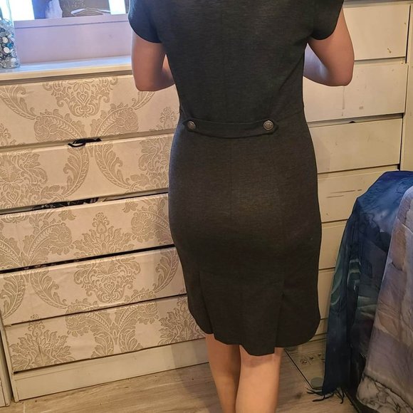 Mexx size 38 charcoal grey pencil office dress - Picture 3 of 3